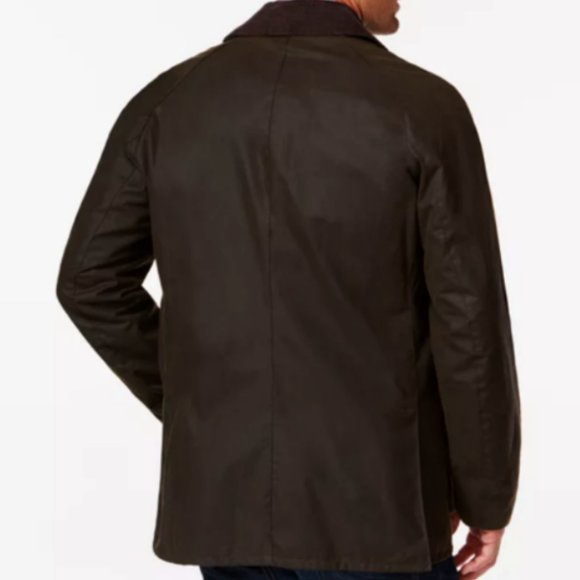 Black/ Tartan Red ~ BARBOUR ASHBY Wax Cotton Jacket British Style MSRP $425 - Picture 7 of 12